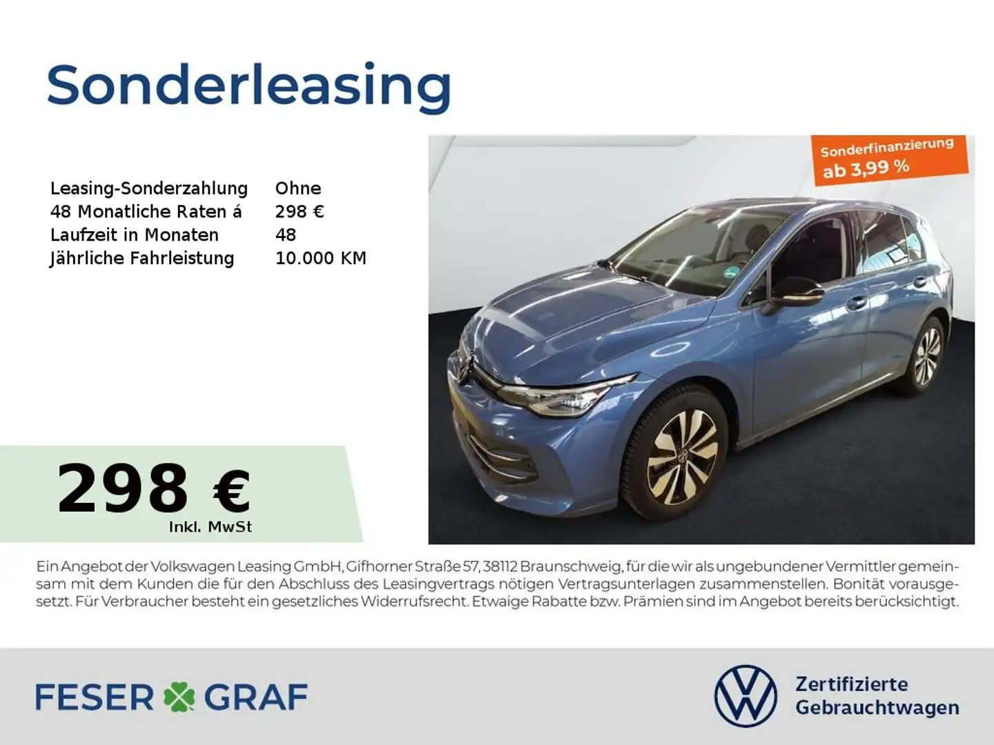 Volkswagen Golf 8 Goal 2.0 TDI DSG Navi AHK Kamera LED SiHz Blauw - 1