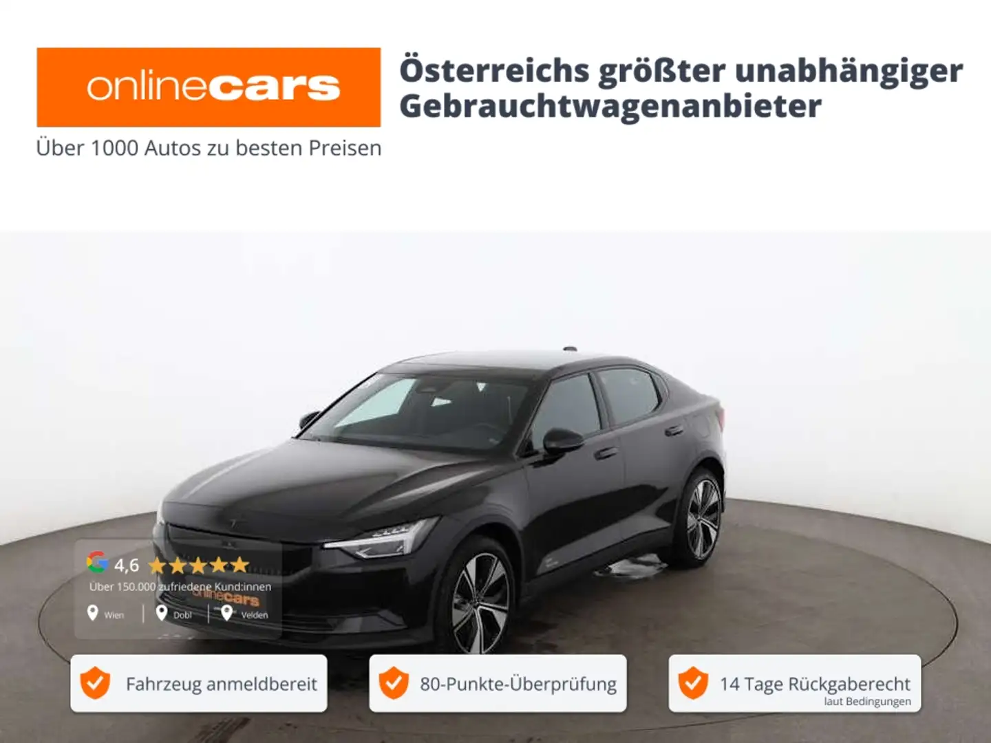 Polestar 2 Elektro 8kWh Long Range Dual Aut LED SKY NAVI Schwarz - 1