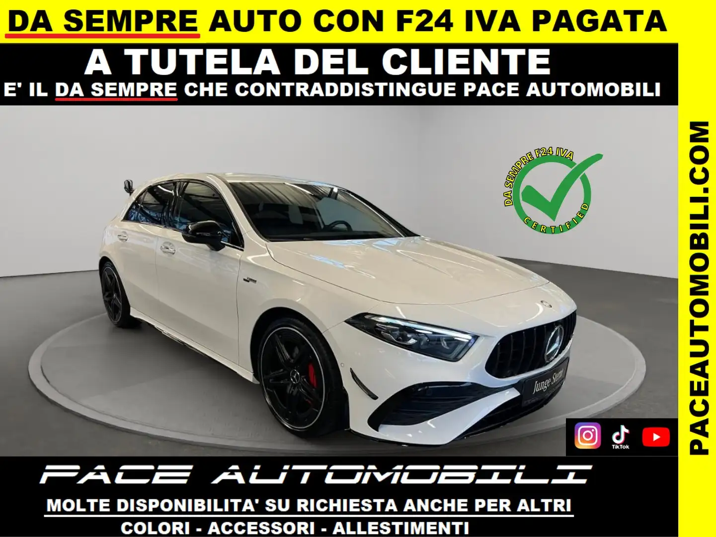 Mercedes-Benz A 35 AMG NEW 4M DRIVERS AERO PACK  TETTO PERFORMANCE NIGHT Bianco - 1