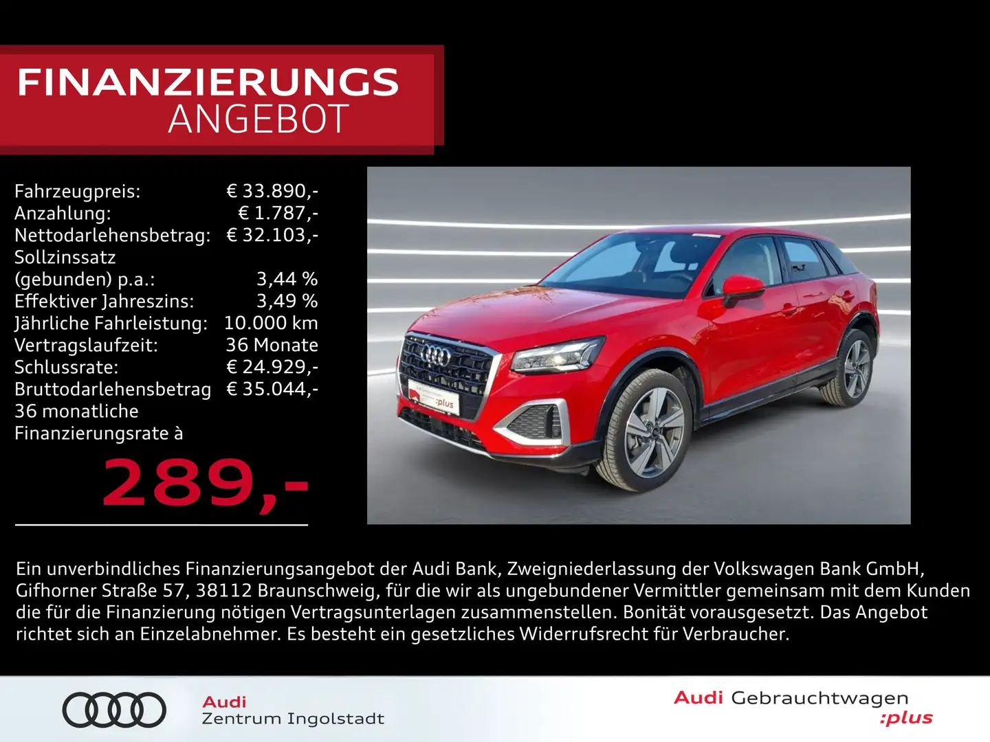 Audi Q2 35 TDI NAVI+ AHK MATRIX 18" ACC Advanced Rot - 1