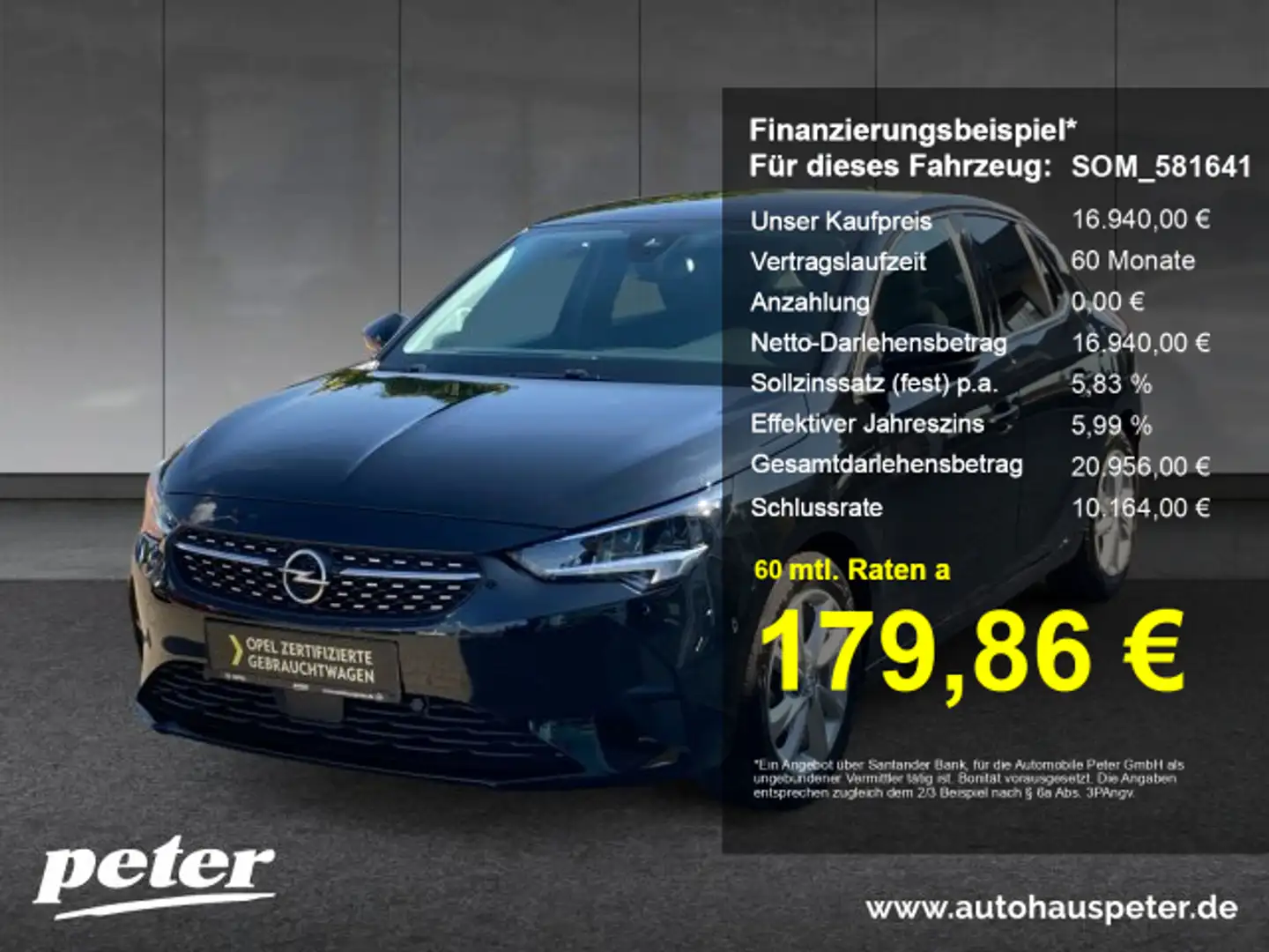 Opel Corsa Corsa F 1.2 Turbo Elegance Klimaautomatik Sitzheiz Noir - 1