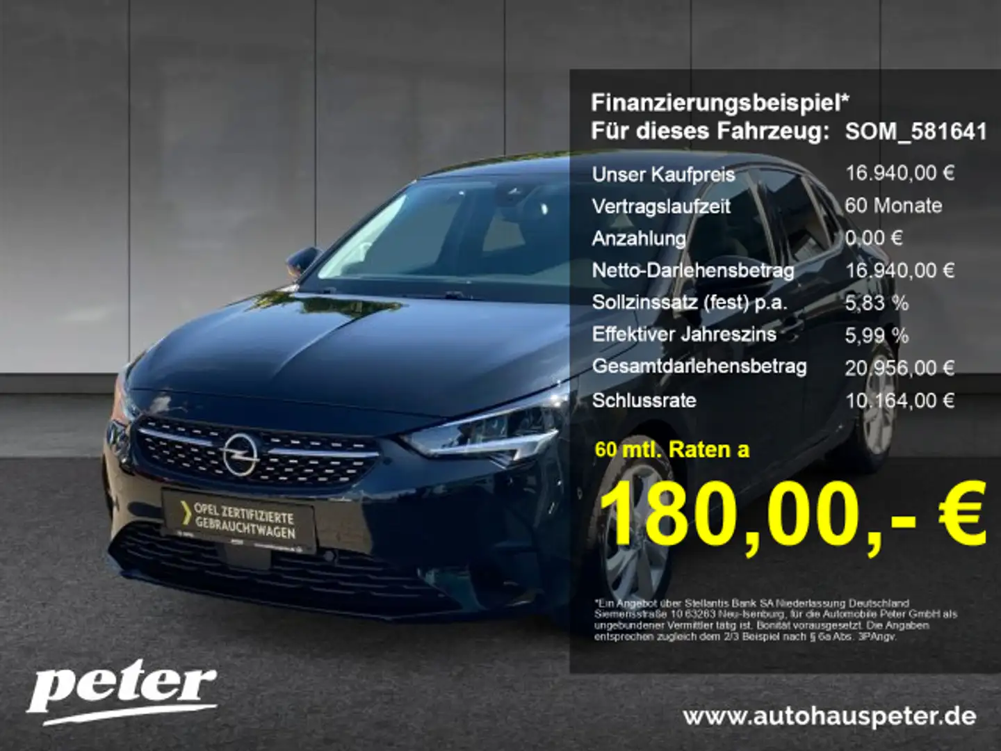 Opel Corsa Corsa F 1.2 Turbo Elegance Klimaautomatik Sitzheiz Schwarz - 1