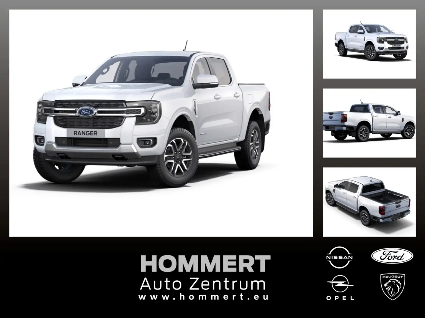 Ford Ranger Limited DoKa 4WD 360*AHK*iACC*NAV*SHZ*BLIS Blanc - 1