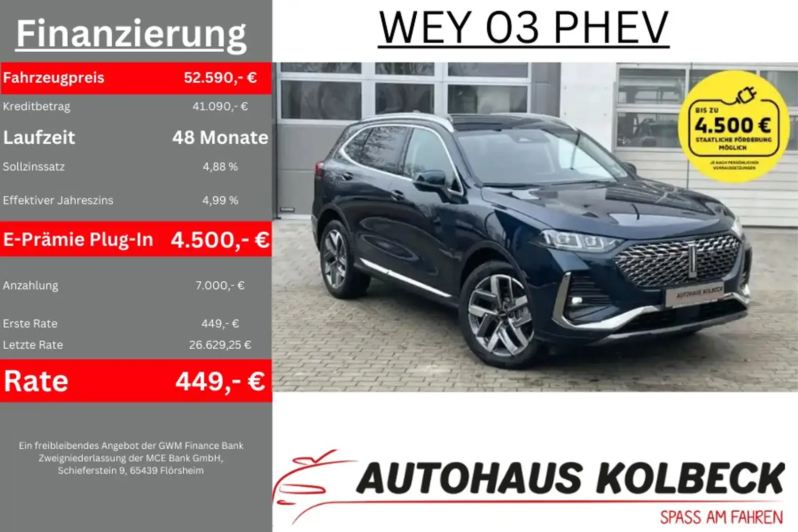 GWM WEY 03 PHEV 325kW Luxury 4WD+Winterpaket MODELL 2025! Blau - 1