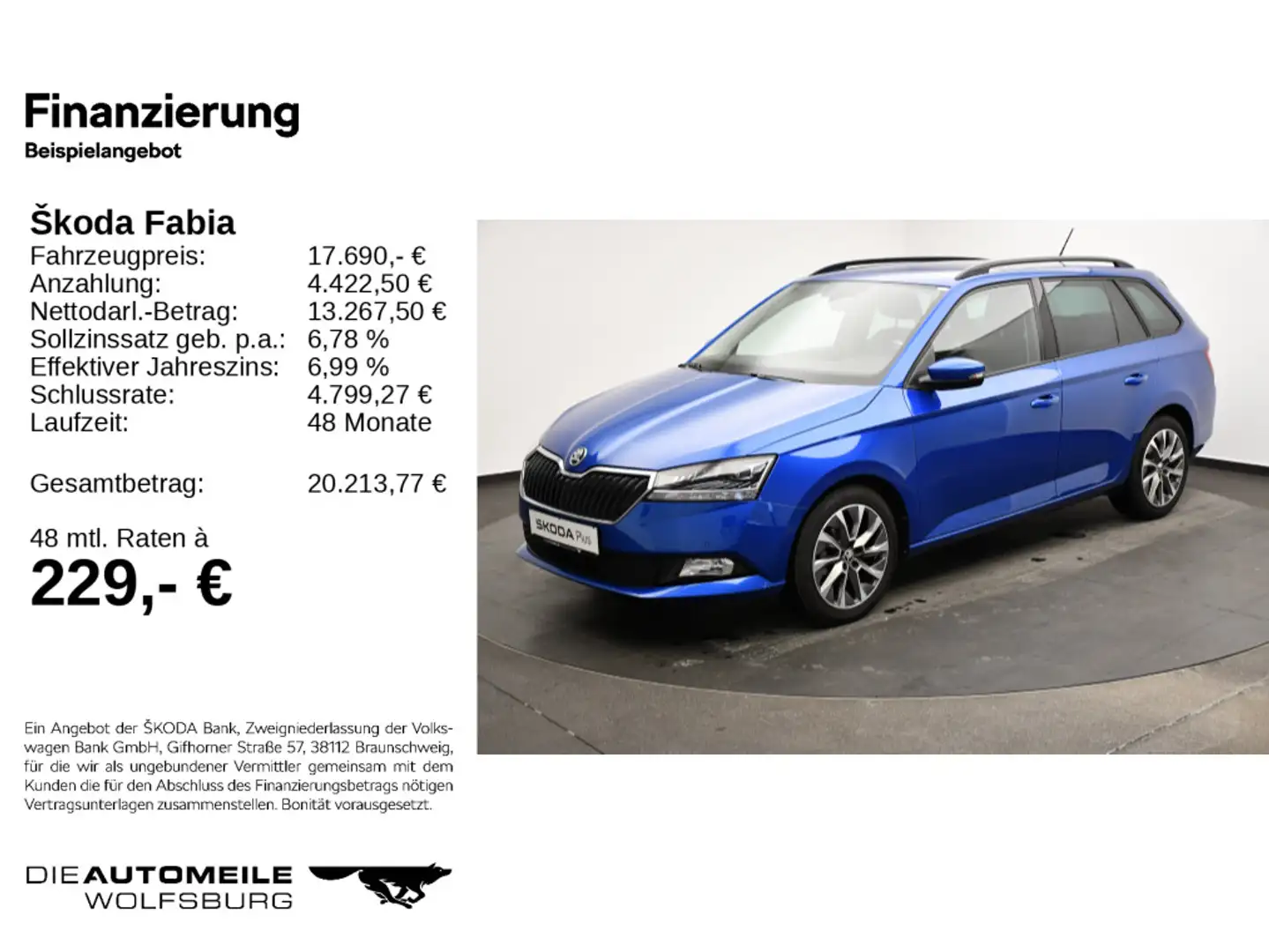 Skoda Fabia Combi 1.0 TSI Best of Tempo/Einparkhi/Mult Blau - 2