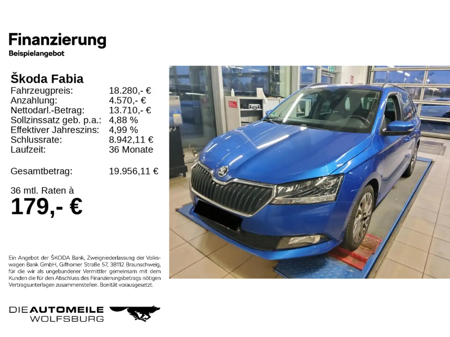 Skoda Fabia Combi 1.0 TSI Best of Tempo/Einparkhi/Mult Blau - 2