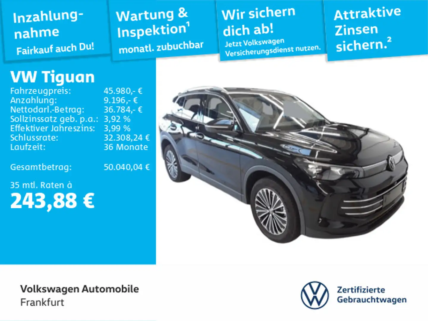 Volkswagen Tiguan 1.5 TSI DSG eHybrid Elegance Navi IQ.Ligh Schwarz - 1