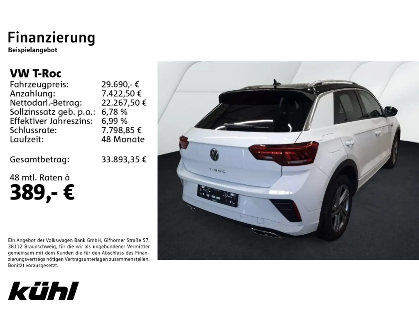 Volkswagen T-Roc 1.5 TSI DSG R line LED+/ACC/Kamera/App/Nav Weiß - 2