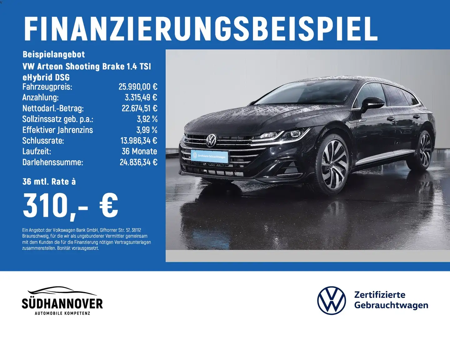 Volkswagen Arteon Shooting Brake 1.4 TSI eHybrid DSG RearView+LED... Schwarz - 2