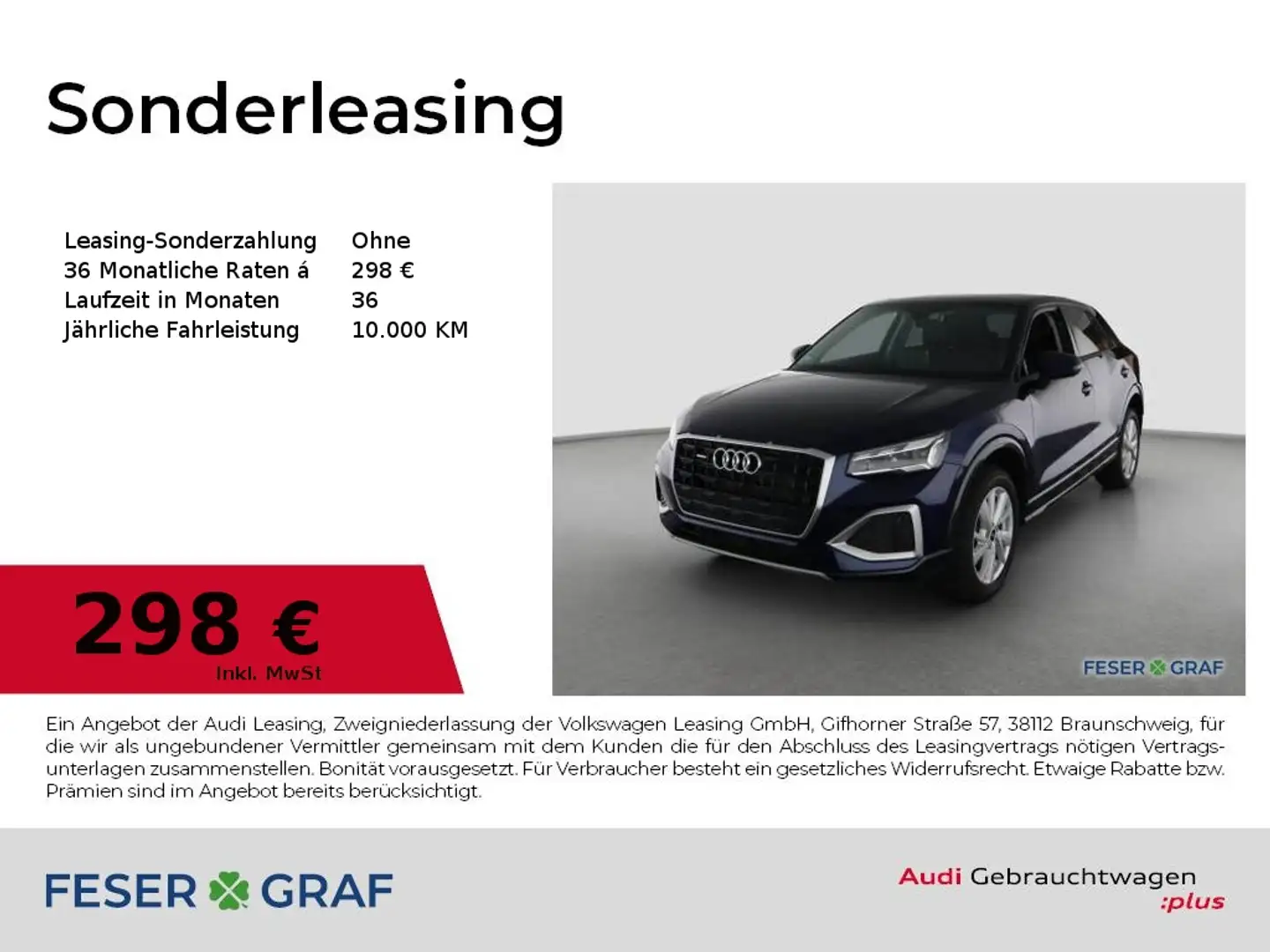 Audi Q2 40 TFSI qu Adv Pano,Navi,AHK,Matrix,Leder Blau - 1