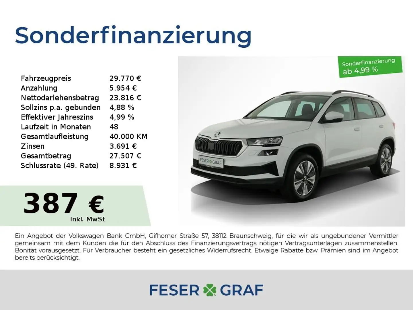 Skoda Karoq 1.5TSI Ambition LED ACC DAB PDC RearView Weiß - 1