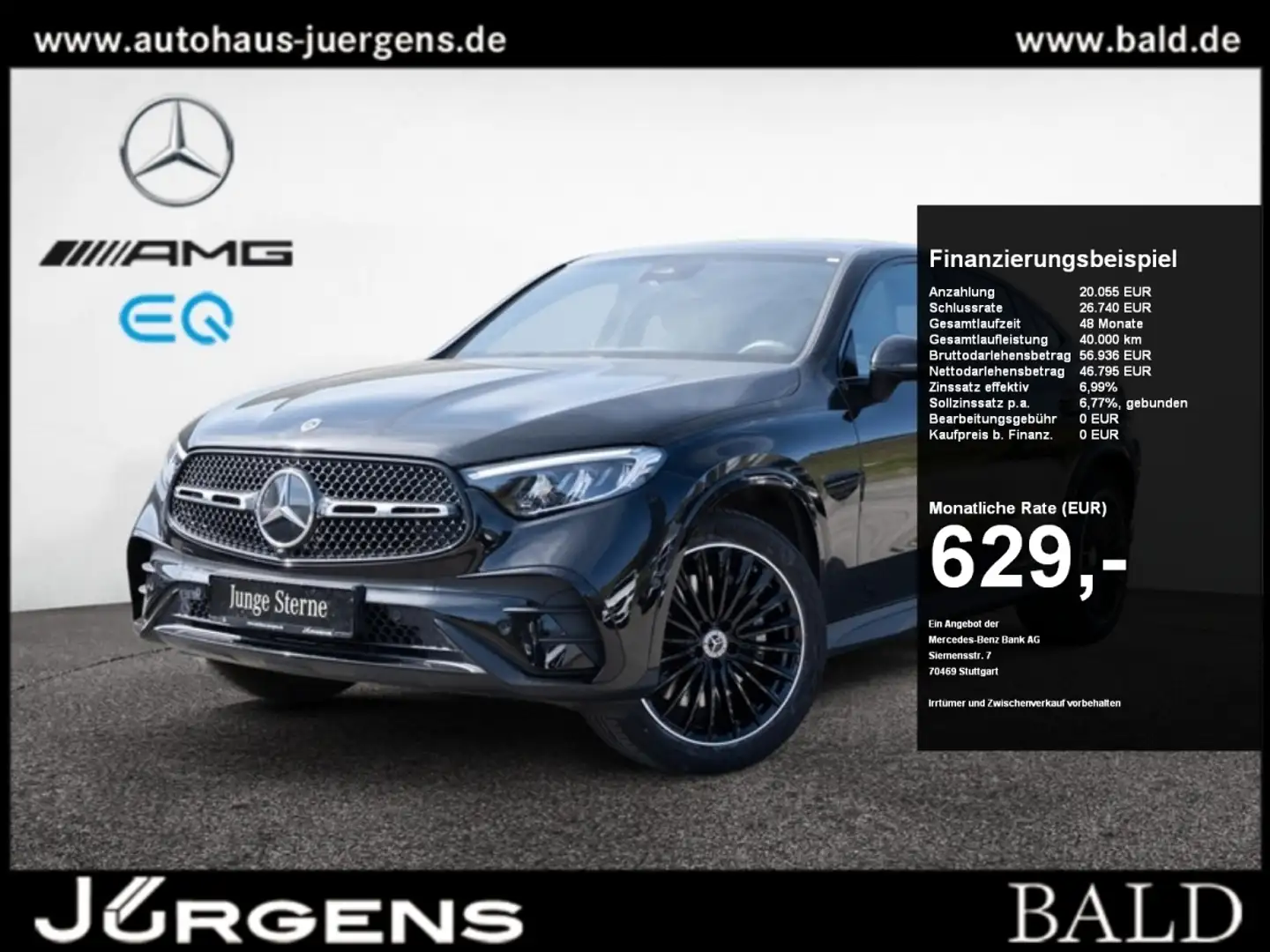 Mercedes-Benz GLC 300 4M Coupé AMG-Sport/Pano/Burm/AHK/Stdhz Negro - 1