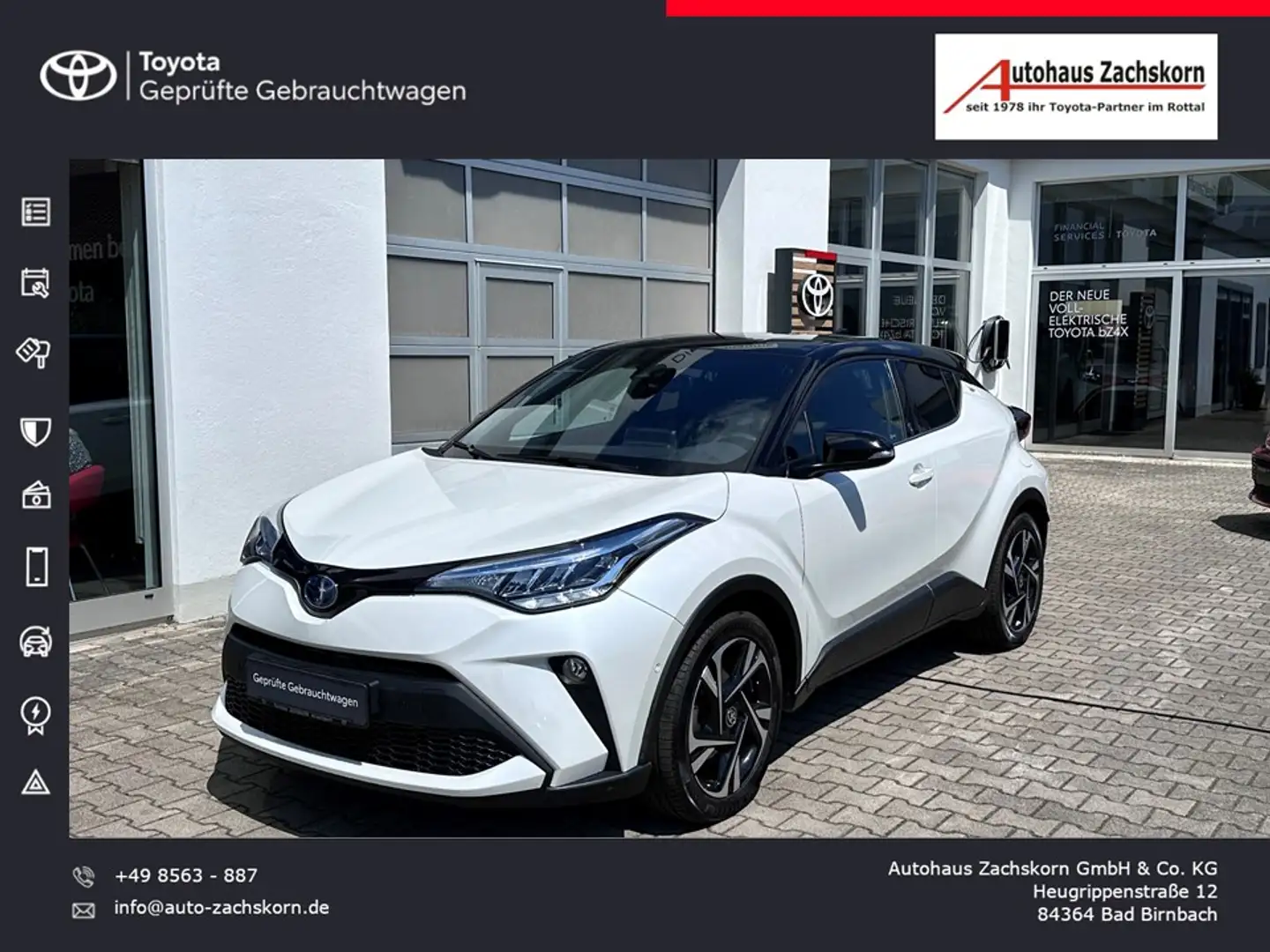 Toyota C-HR - 2,0 l Hybrid 4x2 Team + AHK + Navi Blanc - 1