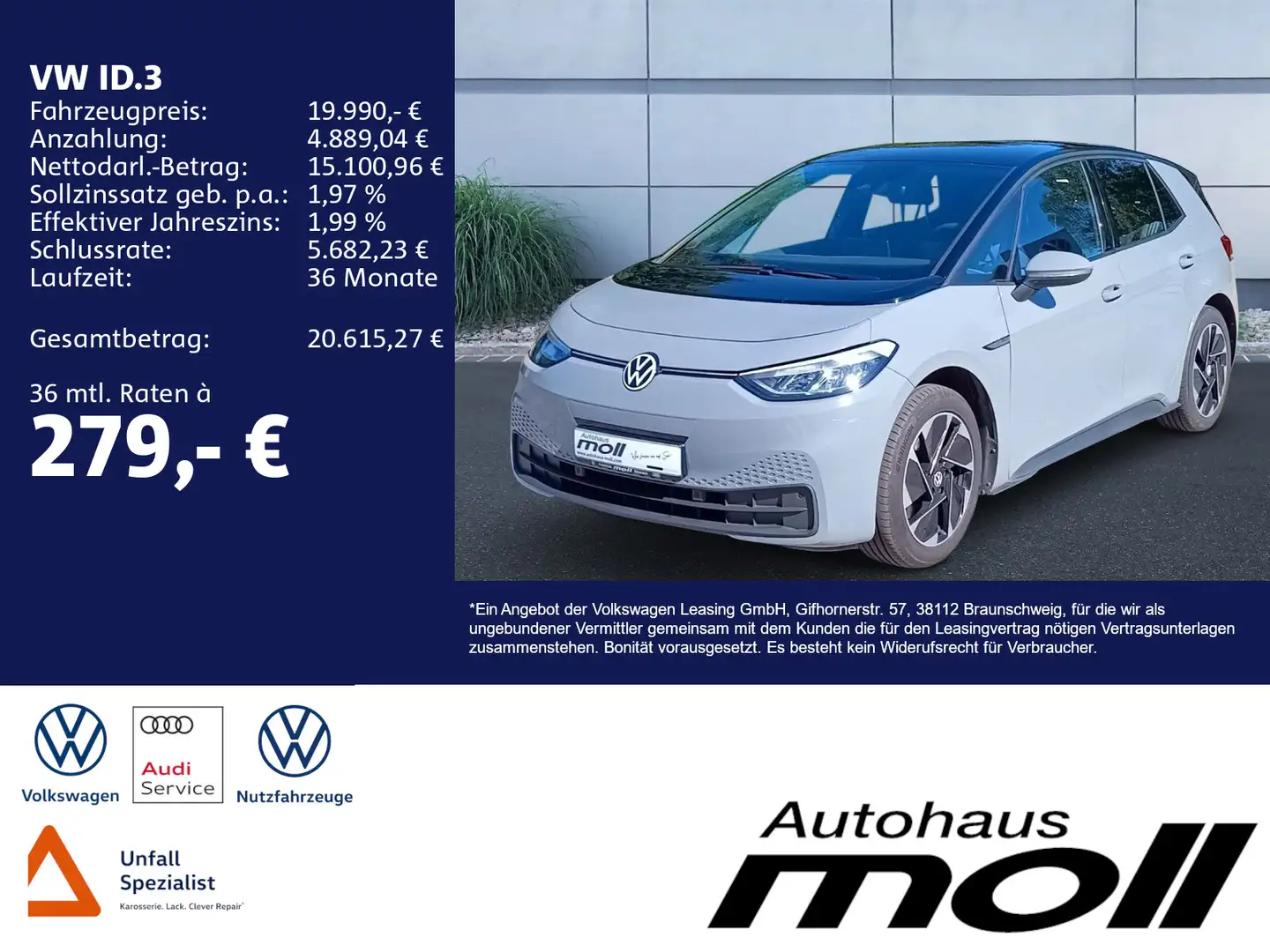 Volkswagen ID.3 Pro 107kw, Navi, 18" East Derry Grau - 2