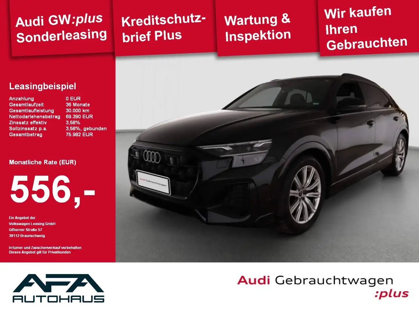 Audi Q8 45 TDI qu. tiptr. Luft*AHK*Matrix*Opt.Schwarz Schwarz - 1