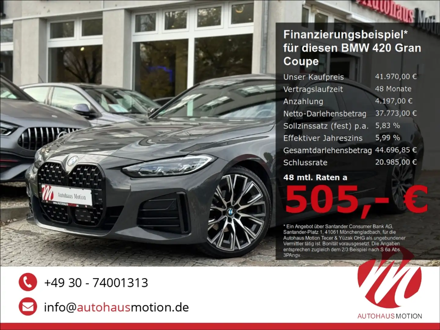 BMW 420 Gran Coupe d xDrive M Sport HUD Navi Grau - 1