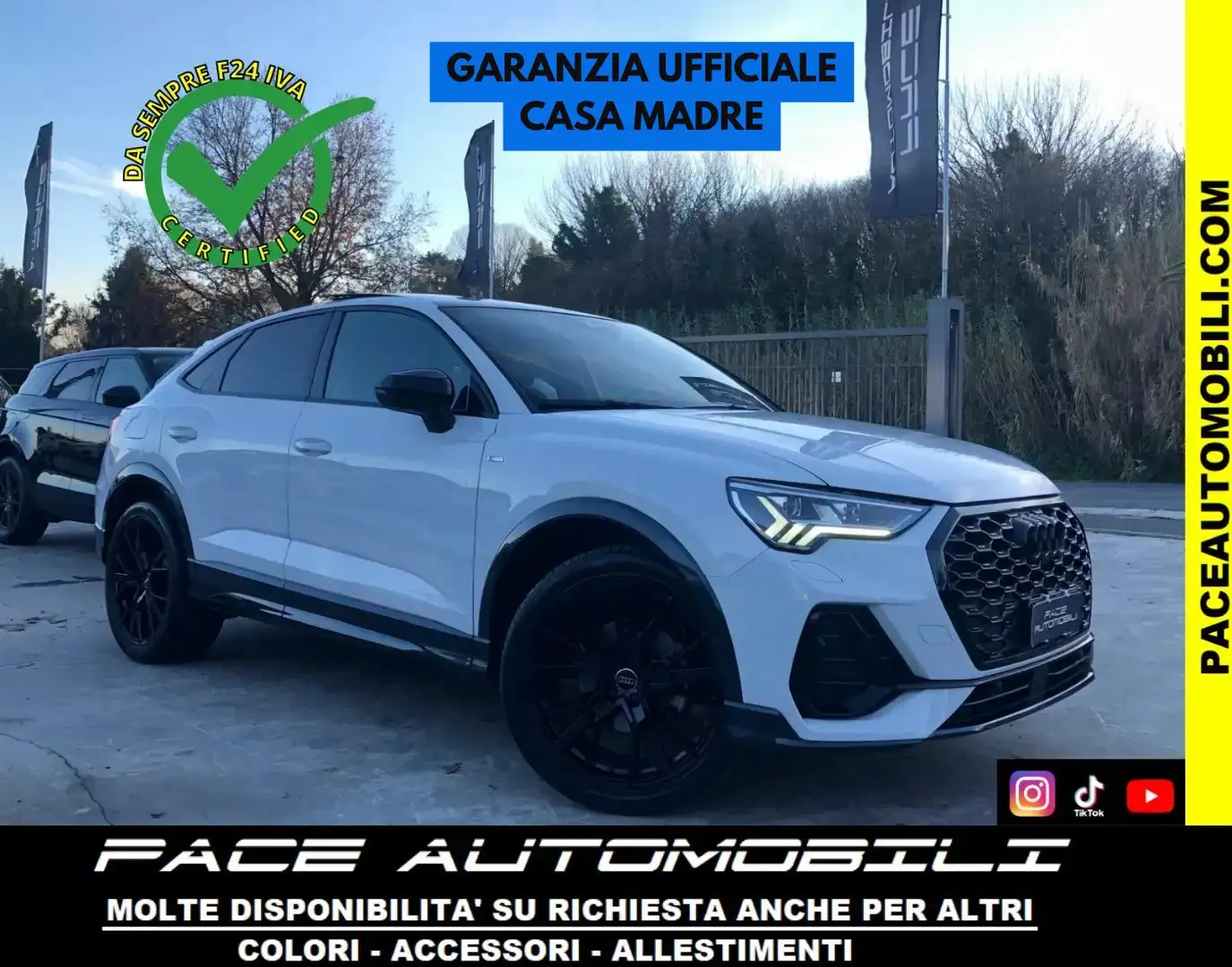 Audi Q3 35TFSI SPB SPORTBACK BLACK PACK SLINE S-LINE TETTO Bianco - 1