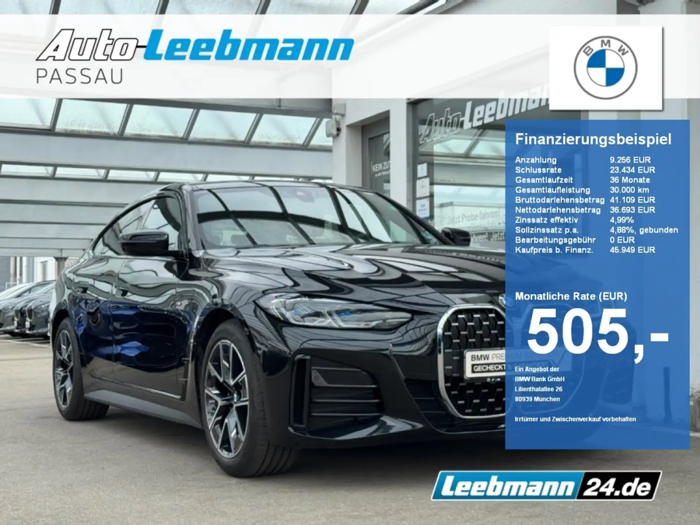 BMW 420 d Gran Coupé M-Sport HUD GARANTIE bis 06/2029 Чорний - 1