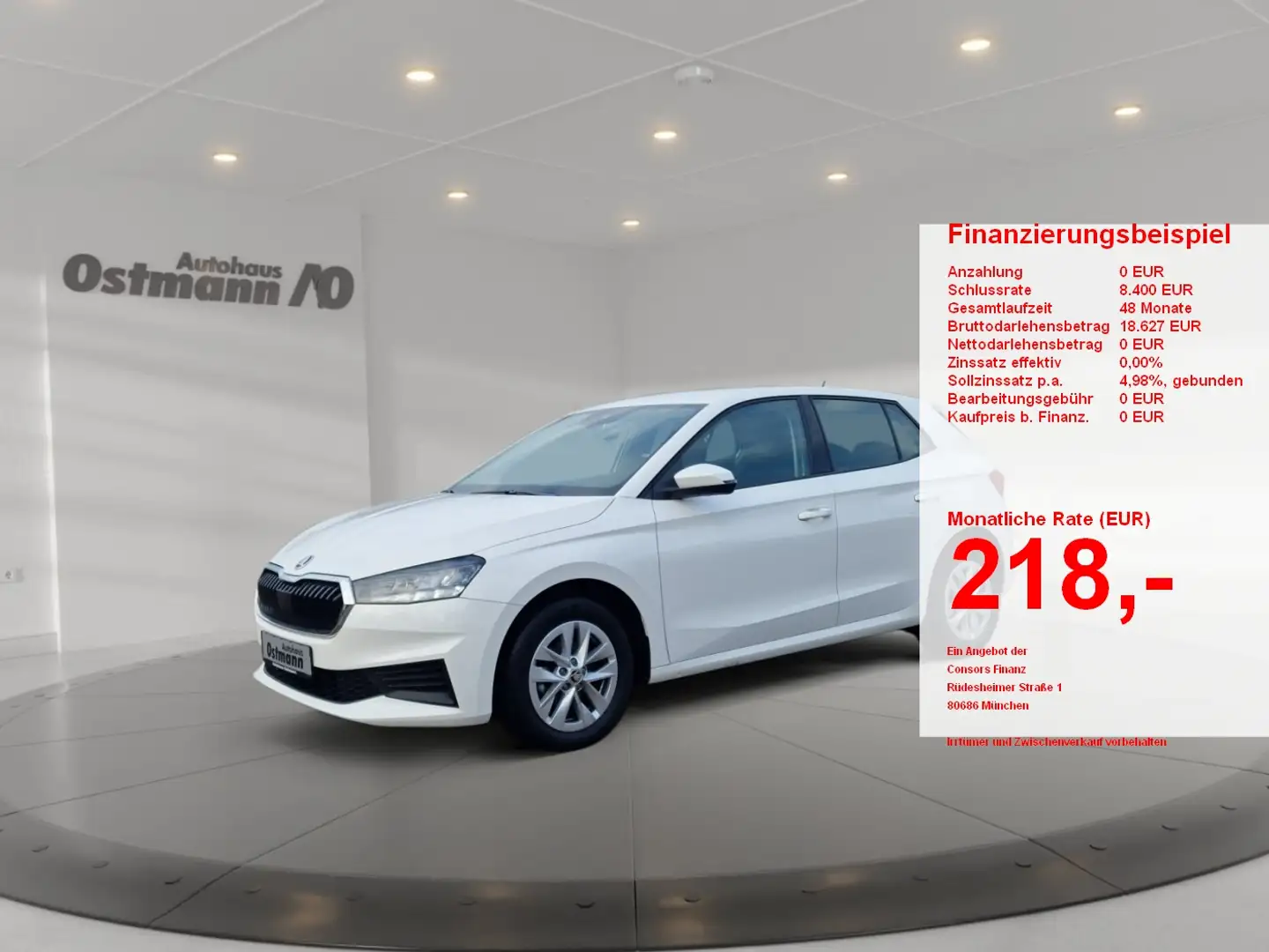 Skoda Fabia 1.0 MPI Active LED PDC SHZ SpurH Start/Stop Weiß - 1