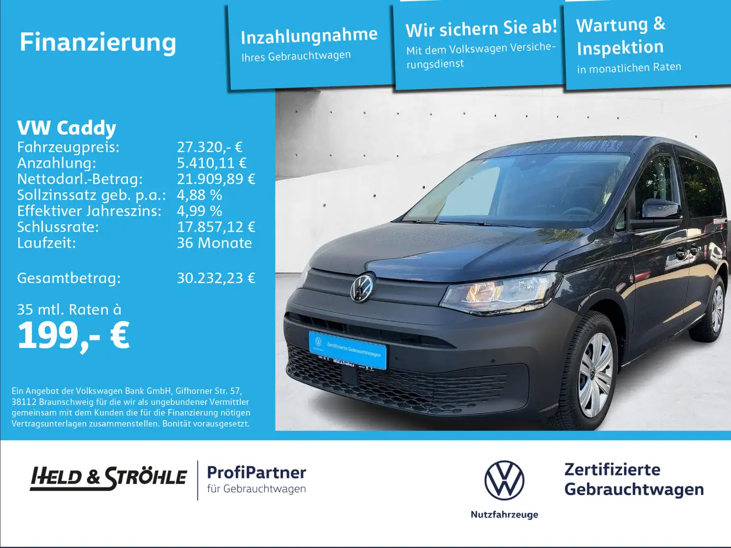 Volkswagen Caddy 2.0 TDI NAV KAM IDA SHZ DAB+ LANE ASSIST Blu/Azzurro - 1