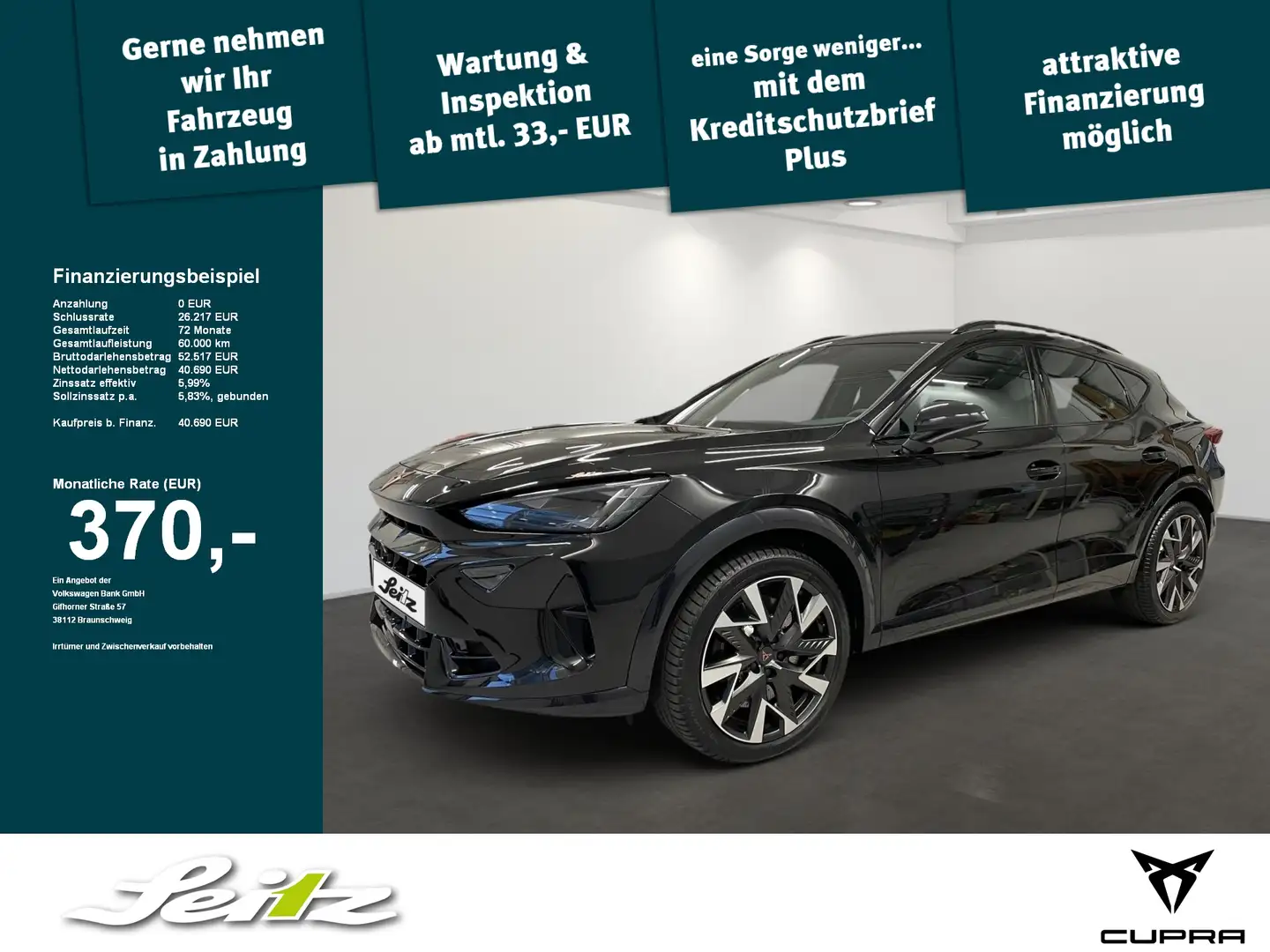 CUPRA Formentor 2.0 TSI 4Drive VZ *AHK*MATRIX*KAMERA*NAVI* Zwart - 1