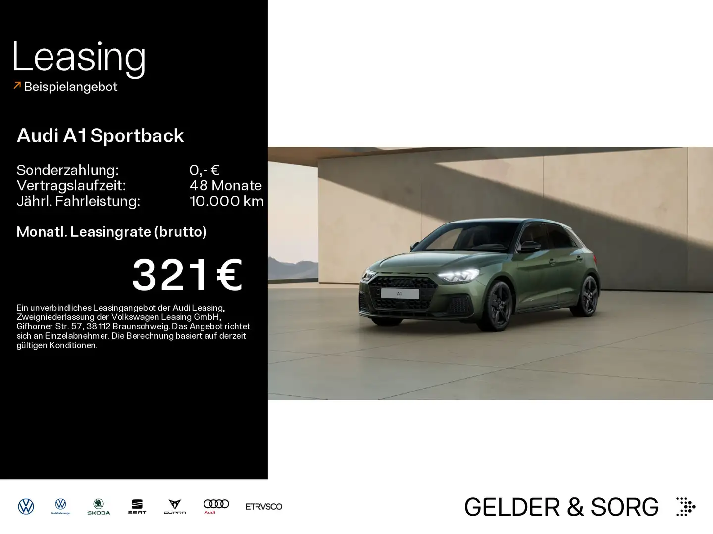 Audi A1 Sportback 30 TFSI S-tr. advanced *LED*EPH*SHZ Grün - 1
