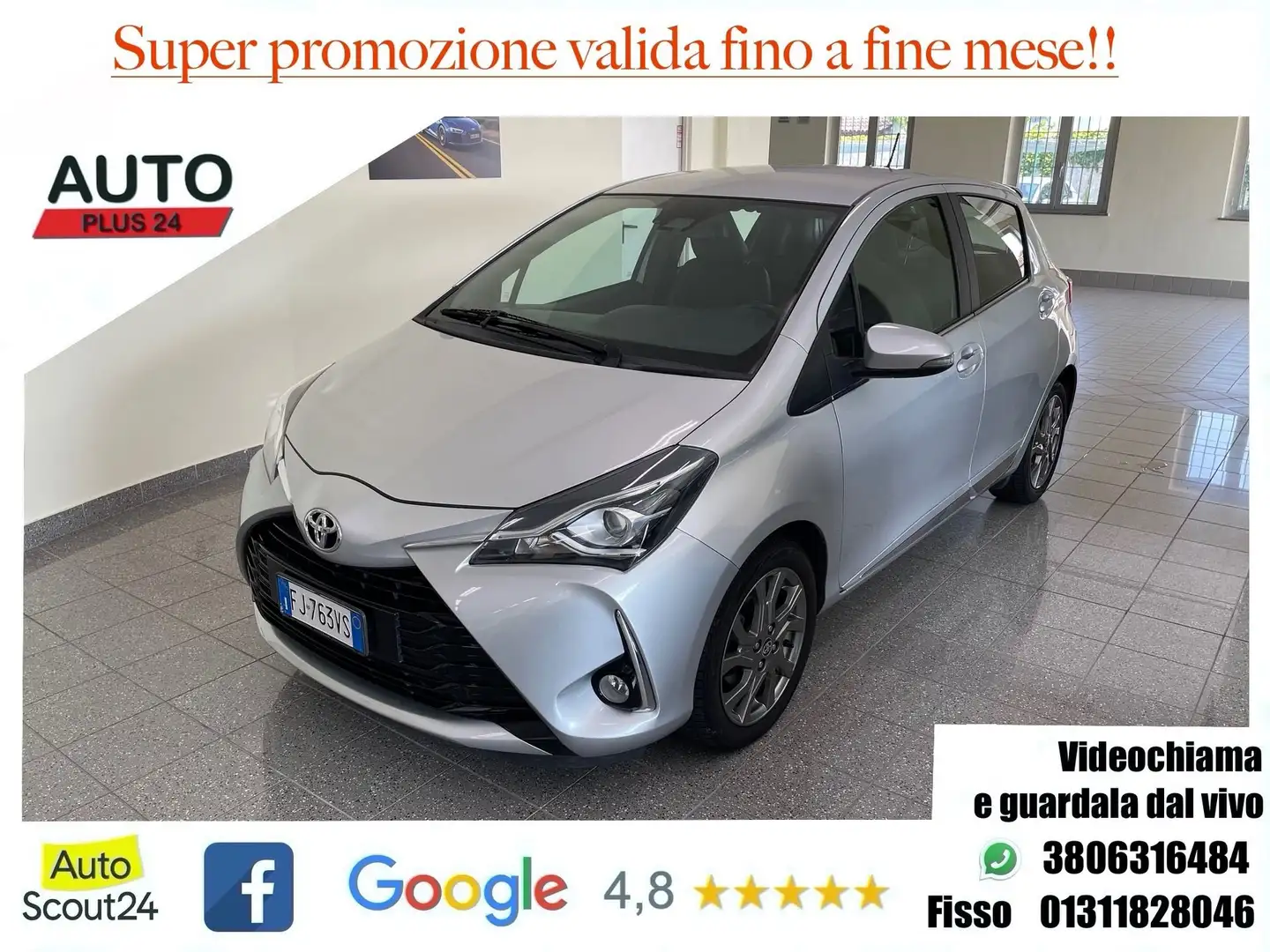 Toyota Yaris 1.0 5 porte Lounge CON PROMO PLUS Argento - 1