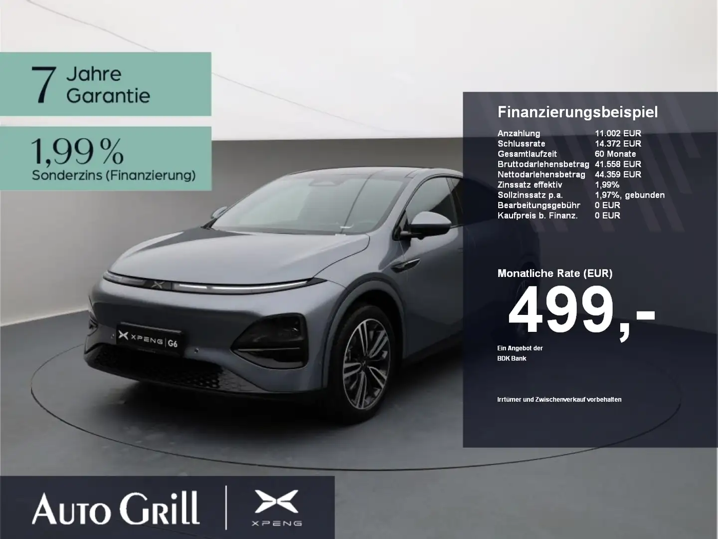 Xpeng G6 RWD Long Range AHK CarPlay 360Kam ACC Pano Gris - 1