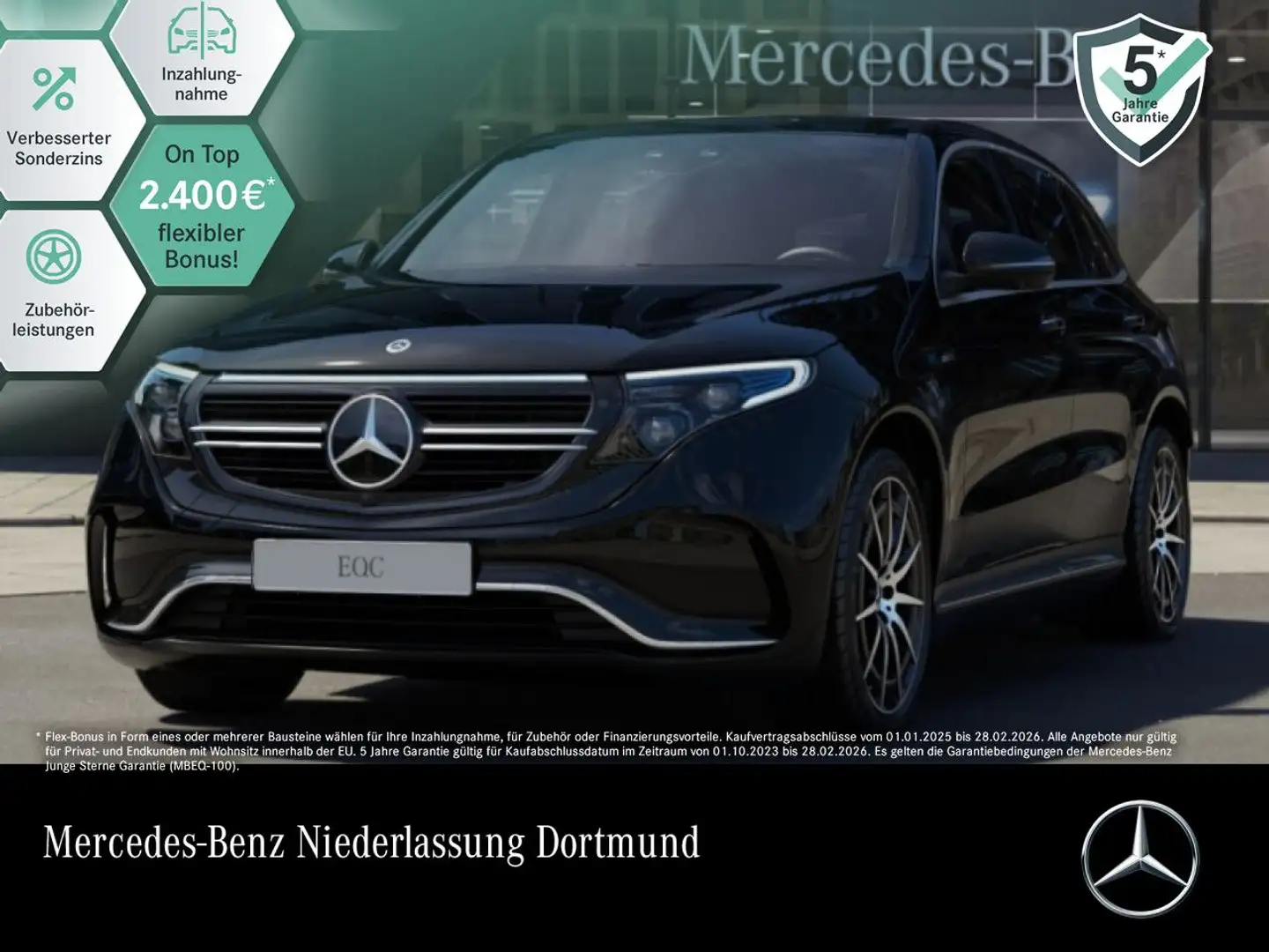 Mercedes-Benz EQC 400 4M AMG+360+AHK+MULTIBEAM+KEYLESS Schwarz - 1