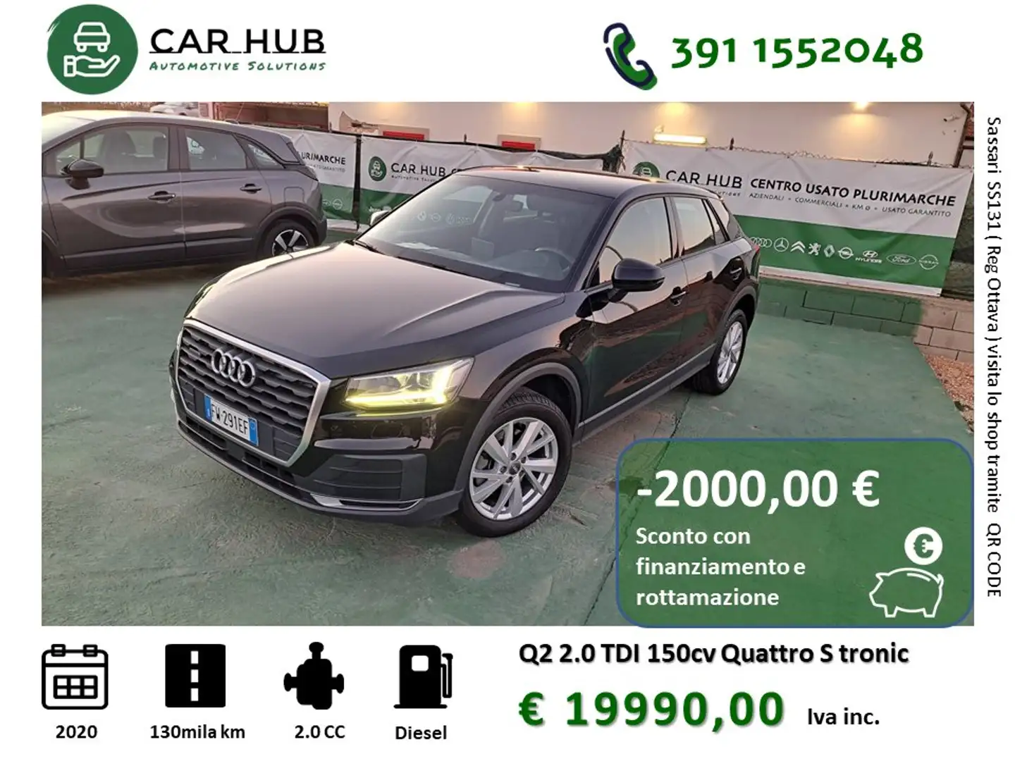 Audi Q2 Q2 35 2.0 tdi Business quattro 150cv s-tronic my19 Noir - 1