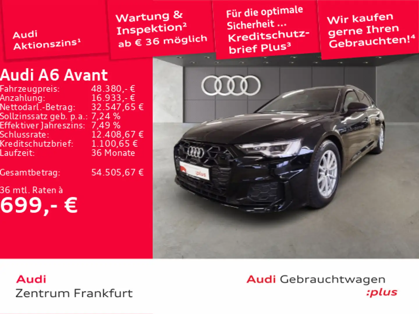 Audi A6 40 TDI S tronic S line Matrix-LED Navi Schwarz - 1