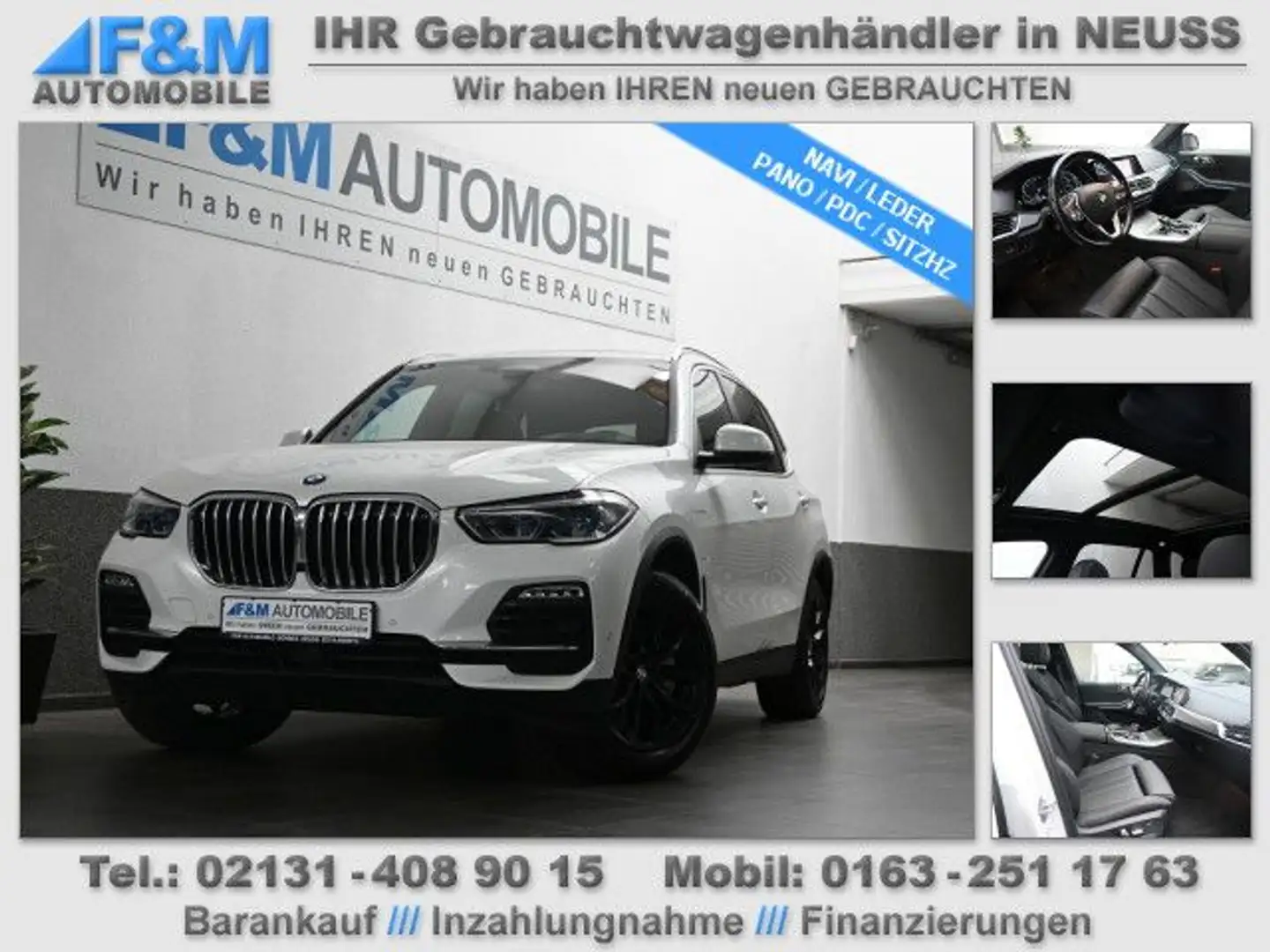 BMW X5 xDrive45e Navi Leder Pano HUD R-Kam Weiß - 1