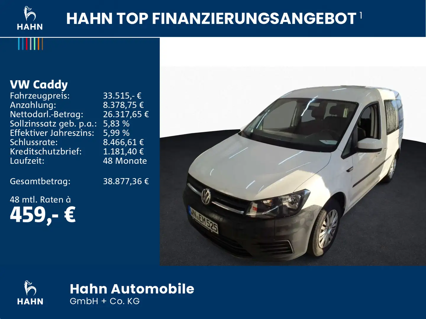 Volkswagen Caddy Kombi 1.0 TSI Trendline Einparkhilfe hi. Weiß - 2