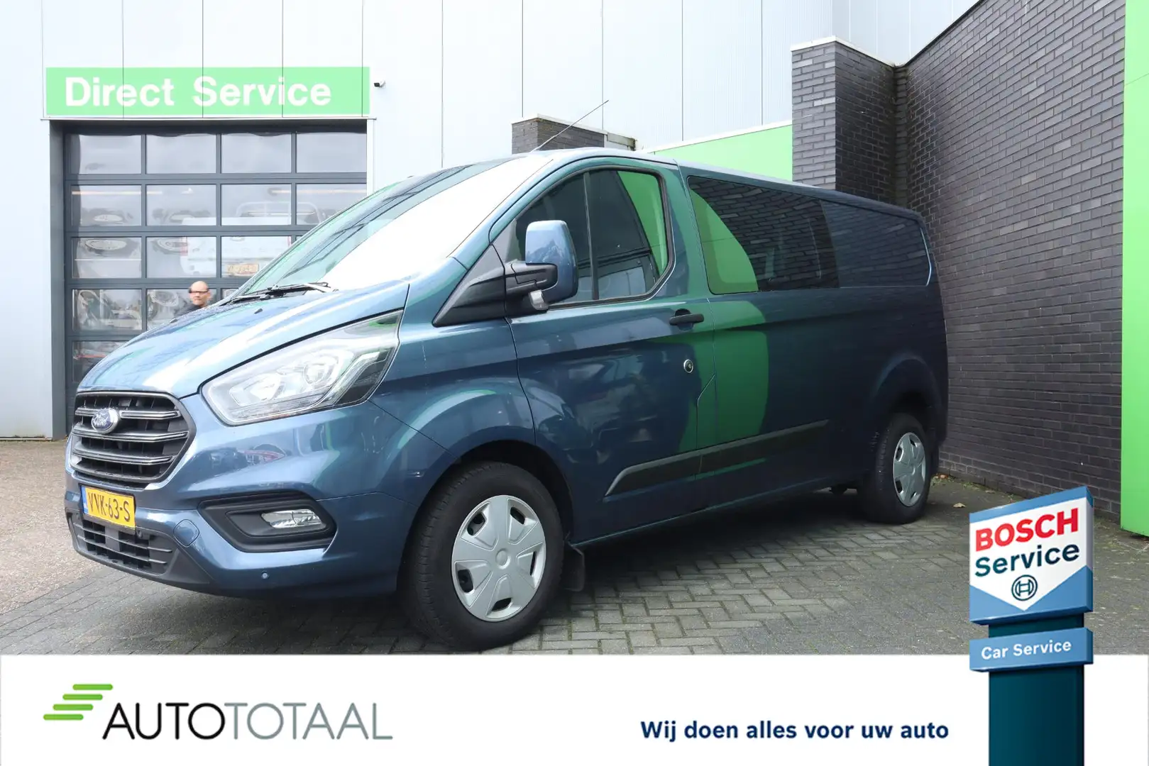 Ford Transit Custom 320 2.0TDCI 170PK L2H1 Trend DC BPM VRIJ Blauw - 1