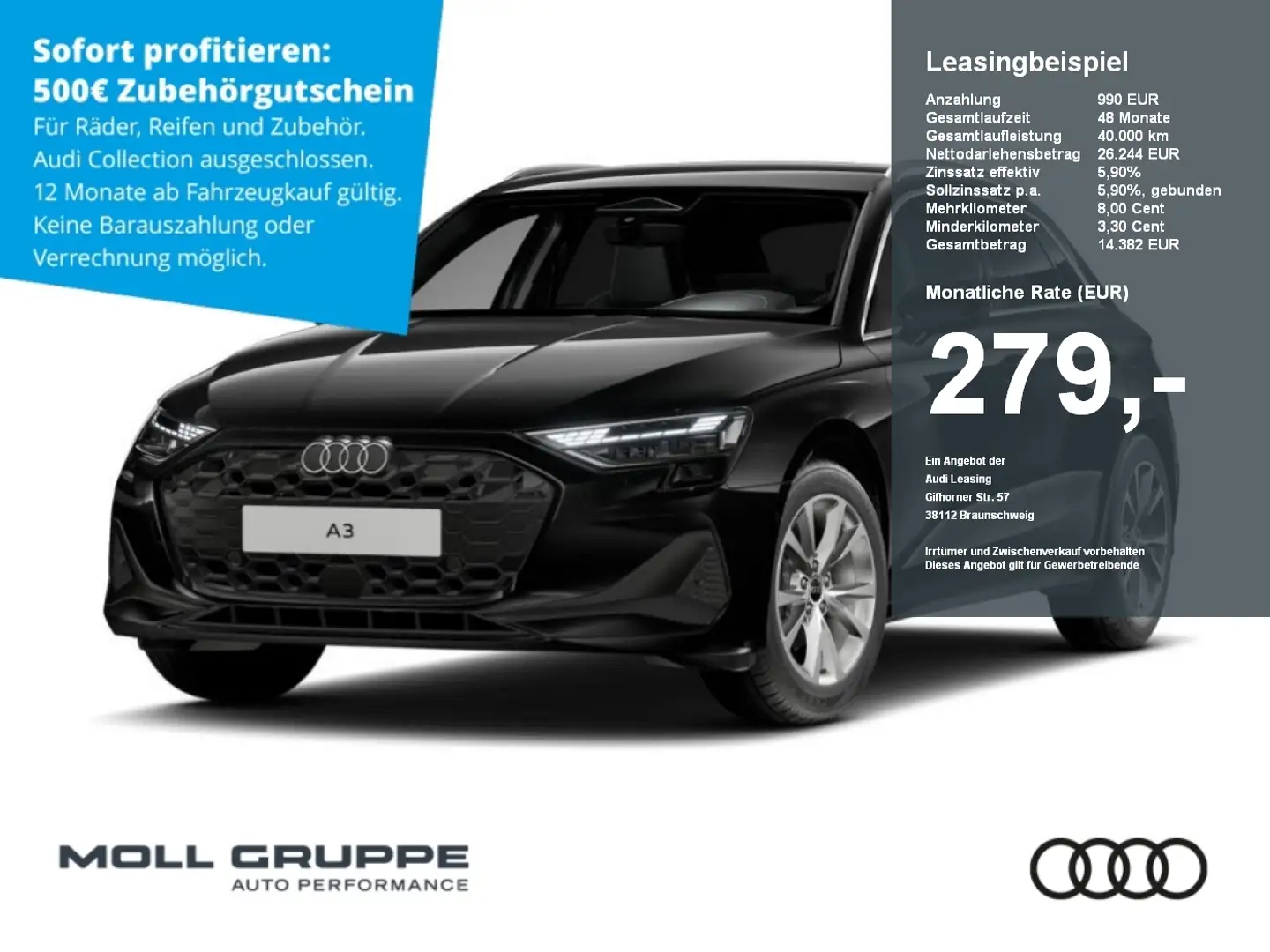 Audi A3 Sportback TFSI 110 kW S tronic Negro - 1