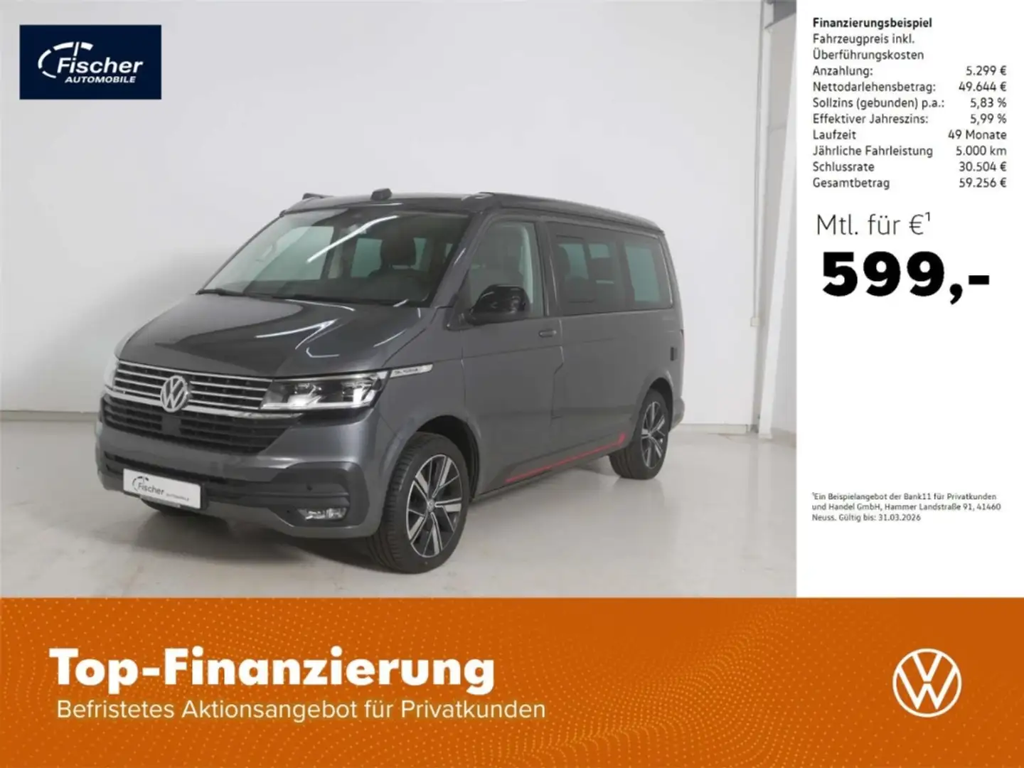 Volkswagen T6.1 California Beach 2.0 TDI BMT 4Motion Grau - 1