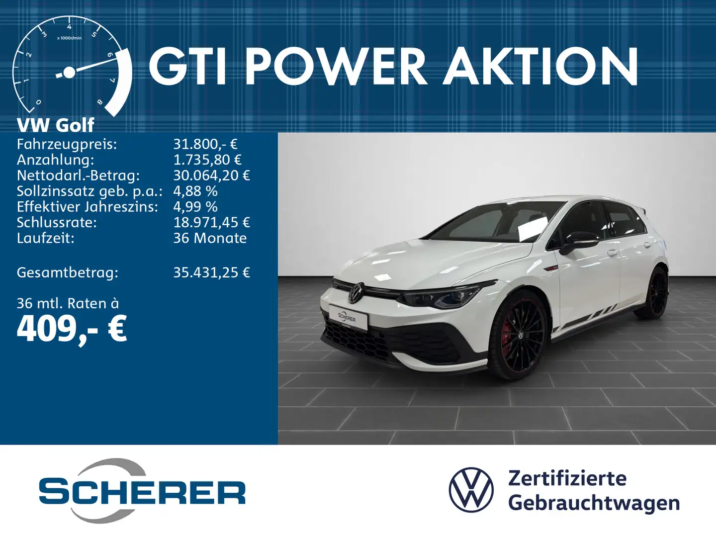 Volkswagen Golf GTI Golf VIII 2.0 TSI GTI Clubsport Performance Blac Weiß - 1