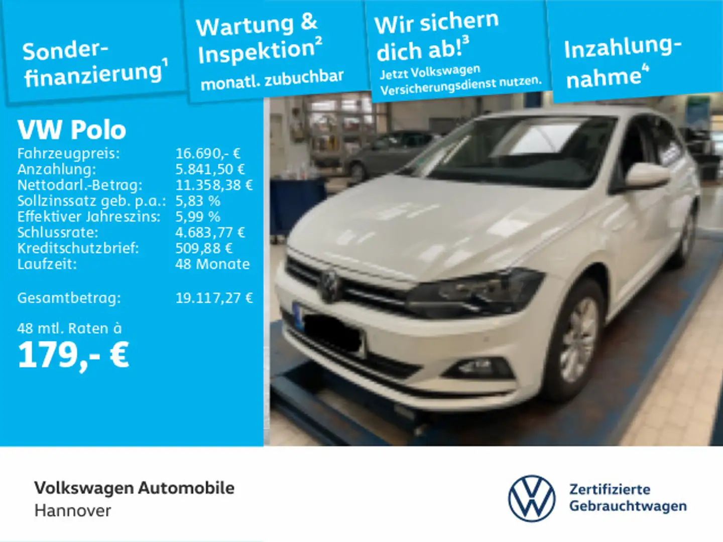 Volkswagen Polo 1.0 TSI Highline Navi DigCockpit PDC SHZ Weiß - 1