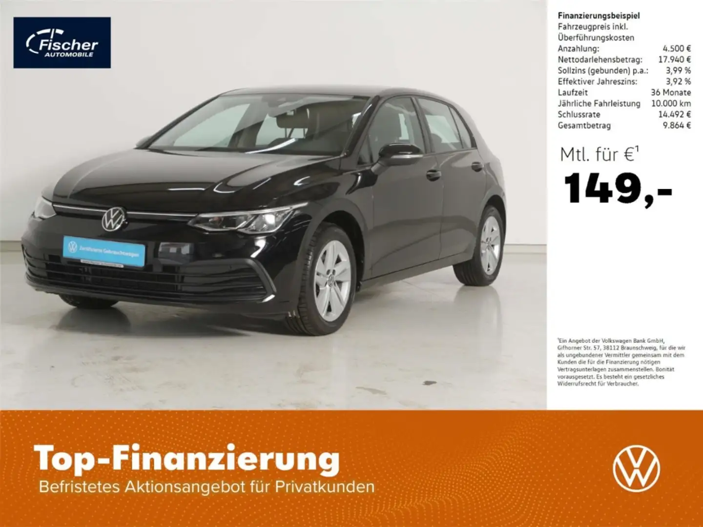 Volkswagen Golf 1.5 eTSI Life Schwarz - 1