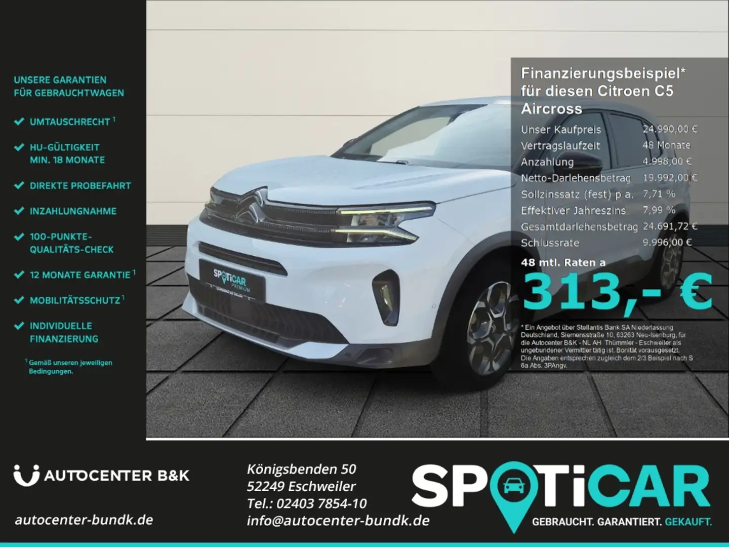 Citroen C5 Aircross Hybrid 145 e-DSC6 PLUS SHZ Drive-Assist Navi Weiß - 1