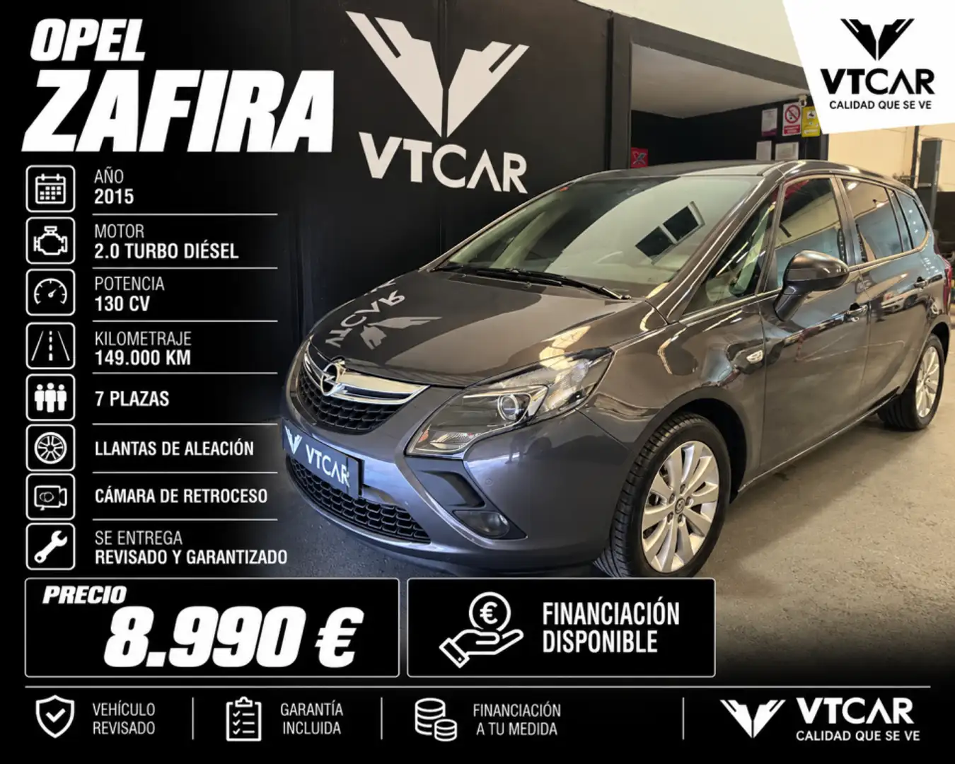 Opel Zafira Tourer 2.0CDTi Selective 130 Gris - 1