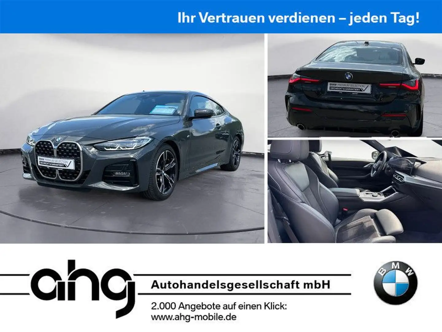 BMW 420 i Coupe M Sportpaket Navi Sport Aut. Rückfahr Grijs - 1