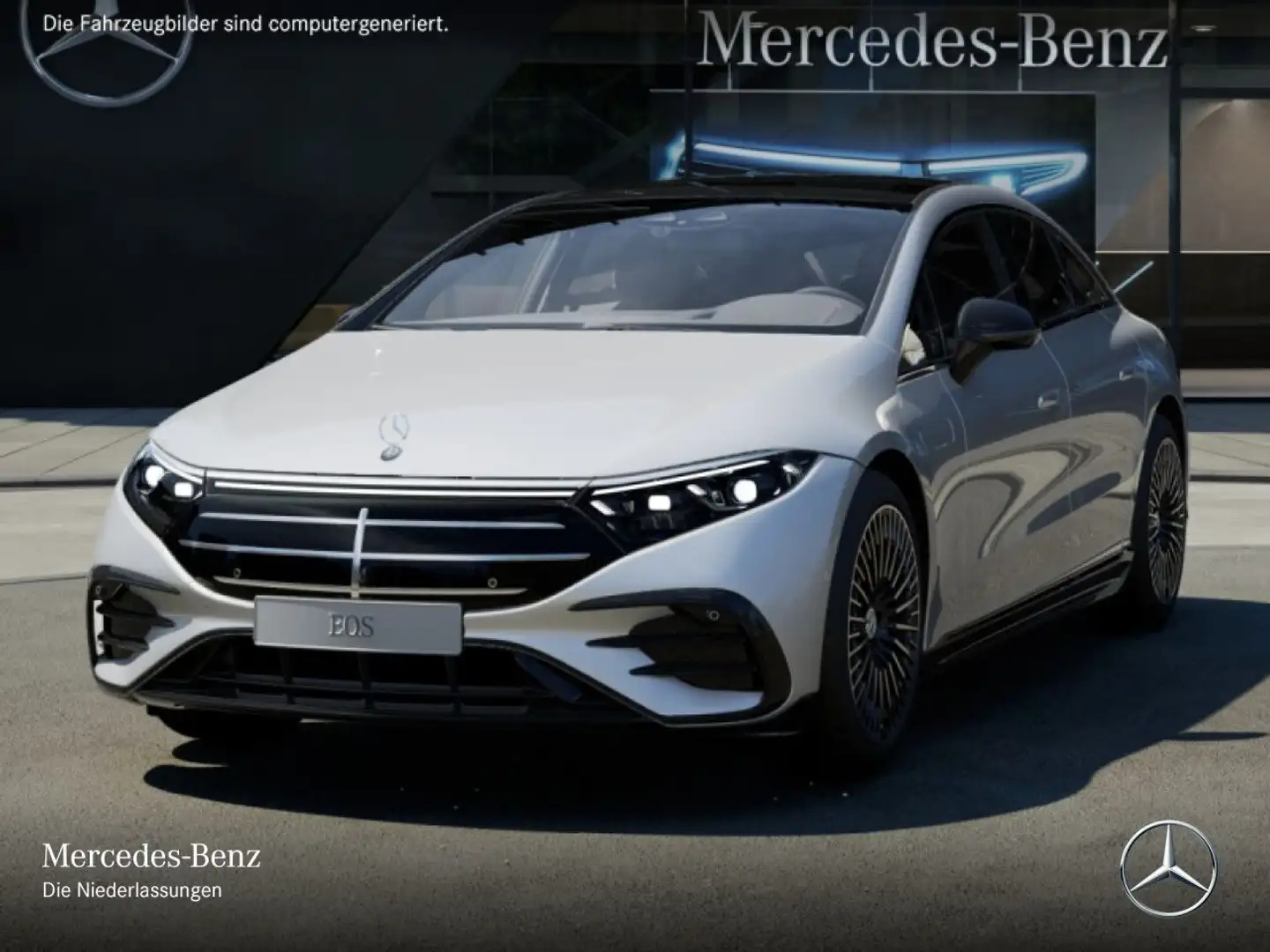 Mercedes-Benz EQS 500 4Matic AMG Burmester 3D Fahrass Fondent Silber - 2