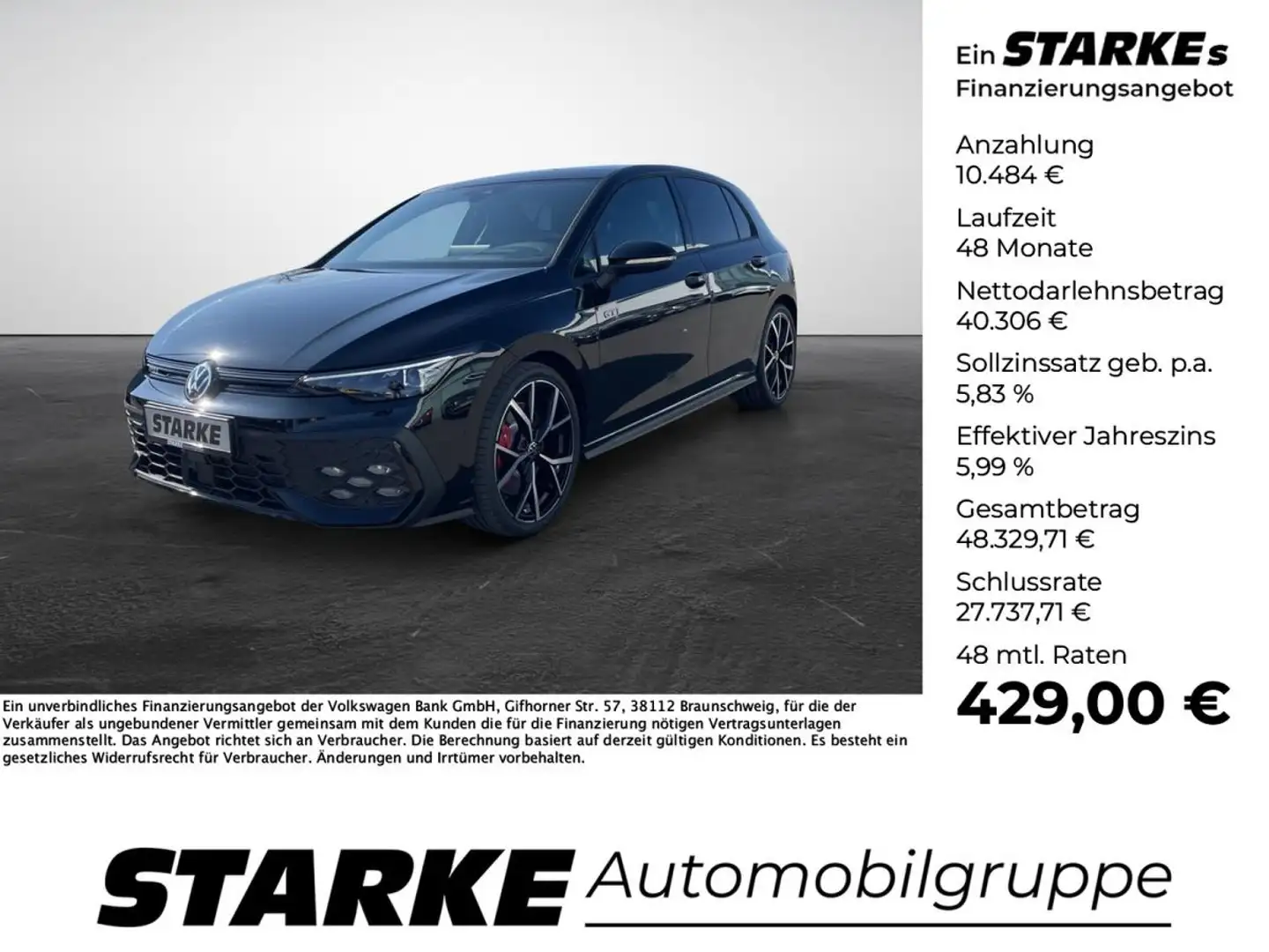 Volkswagen Golf GTI 8 2.0 TSI DSG Schwarz - 1