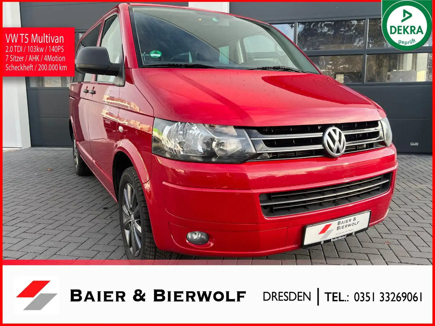 Volkswagen T5 Multivan Startline 4Motion Klima Scheckheft Rouge - 1