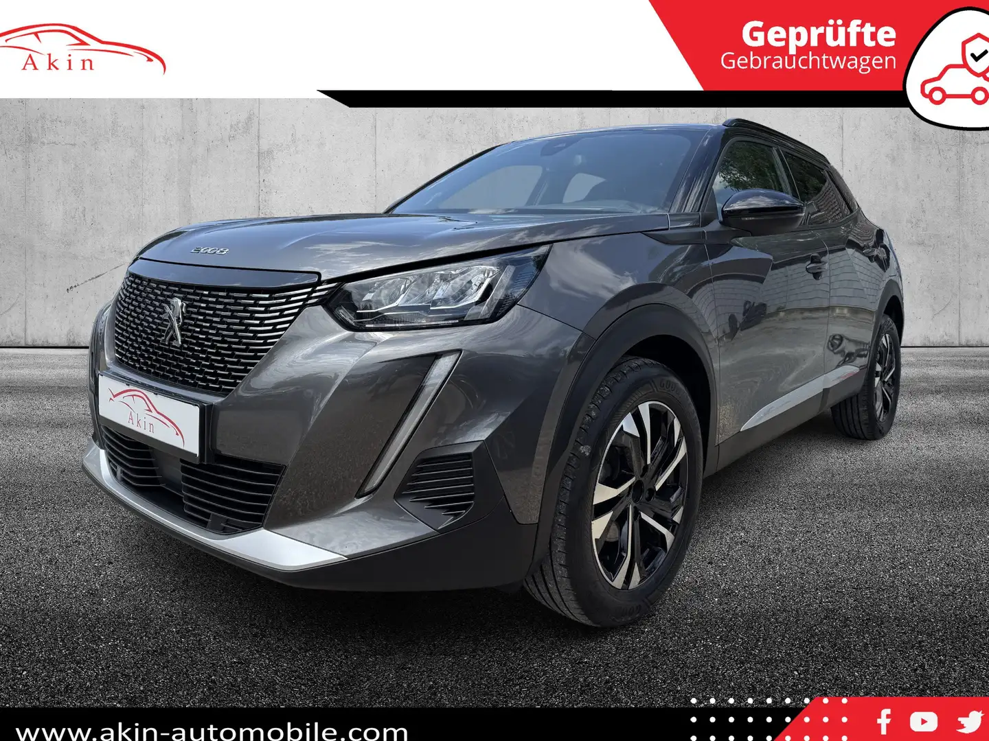 Peugeot 2008 Allure Pack Navi LED Kamera Leder Grijs - 1