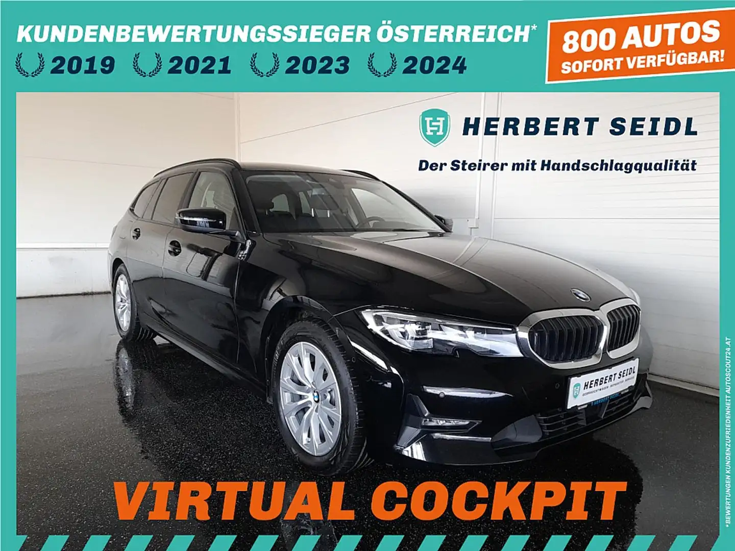BMW 318 d Touring Advantage Aut. *VIRTUELL / LED / SPOR... Чорний - 1