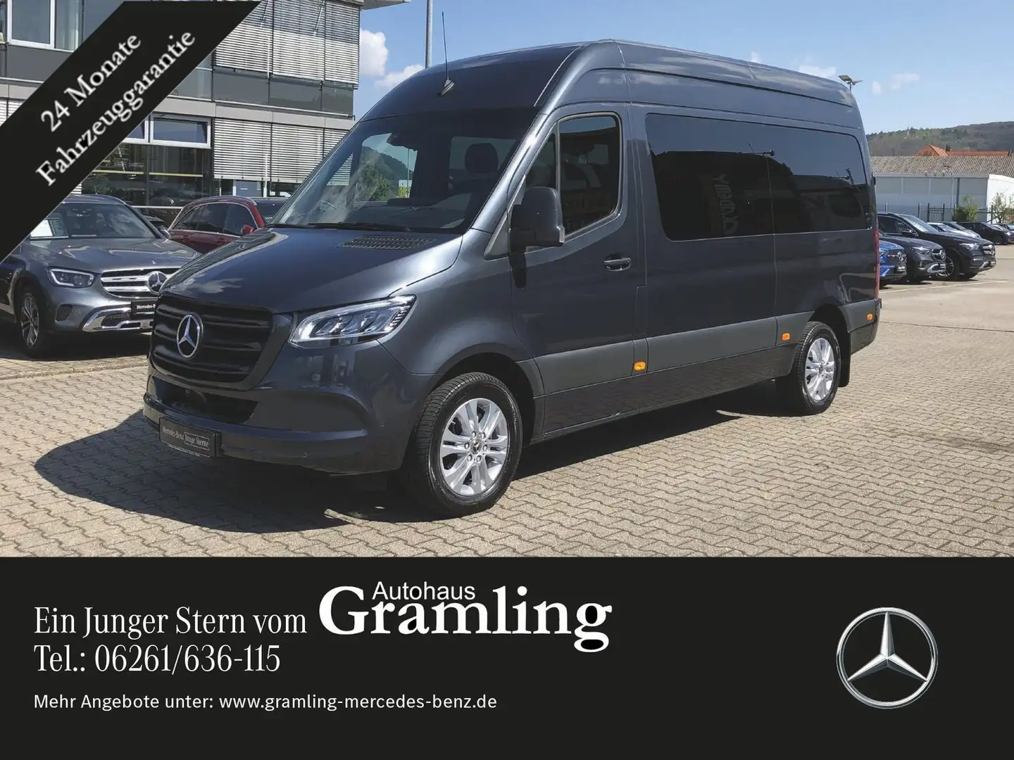 Mercedes-Benz Sprinter 319 CDI Tourer Hoch AHK*Standh'*Distron Grau - 1