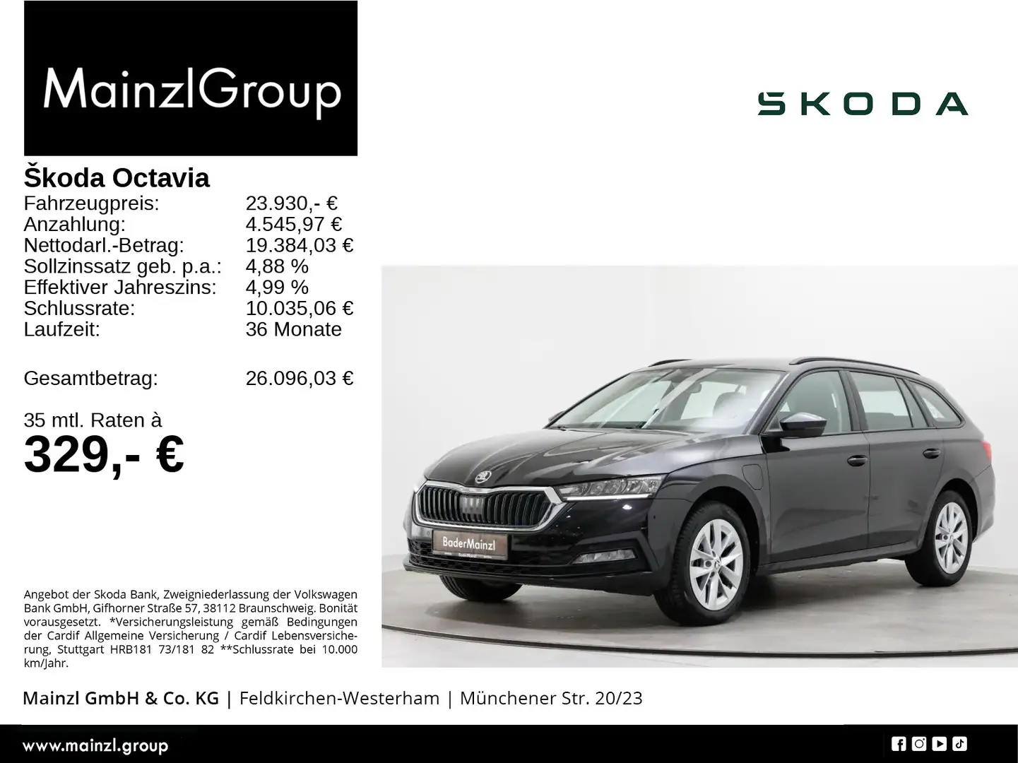 Skoda Octavia Combi 1.4 iV DSG Ambition AHK Navi LED Schwarz - 1