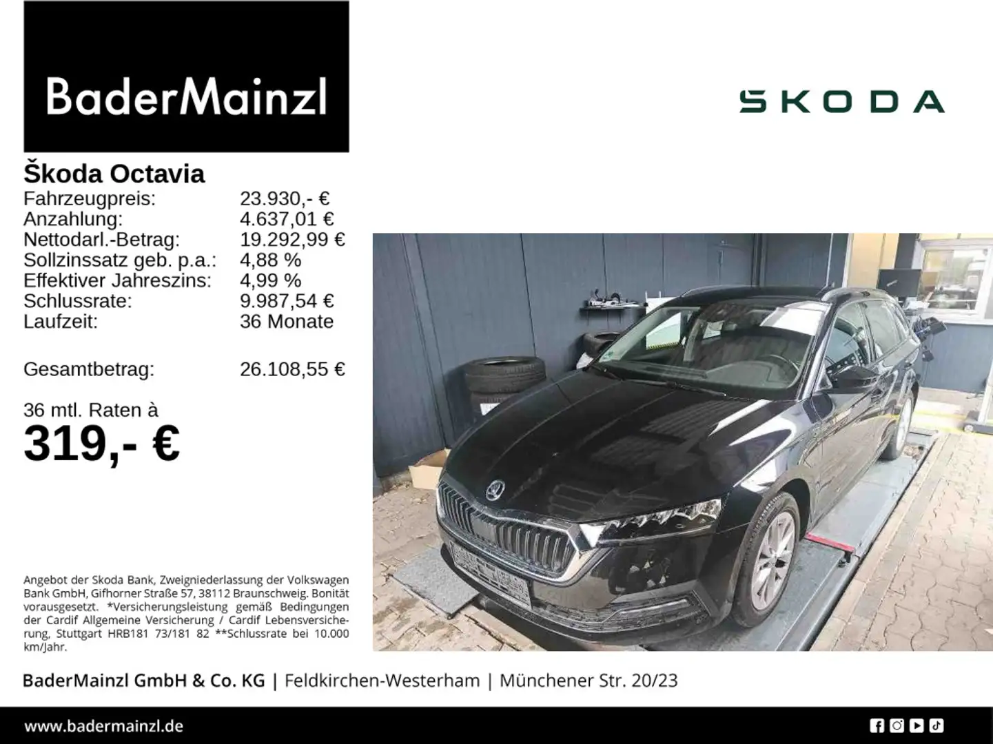 Skoda Octavia Combi 1.4 iV DSG Ambition ANK Navi LED Schwarz - 1